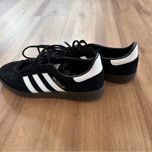 NWOT Adidas Spezial Black and White Sneakers with Gum Sole Men’s Size 10.5
